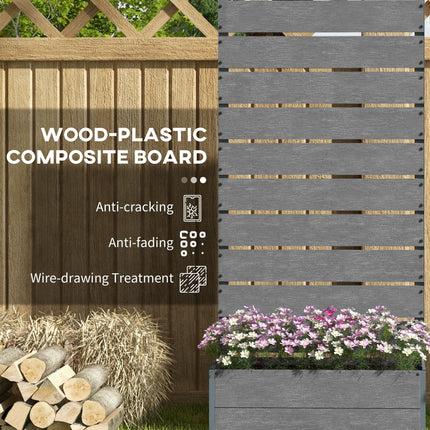 Garden Planter with Trellis and Drainage Gap 72x38x150cm - Dark Grey