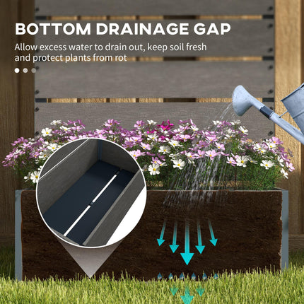 Garden Planter with Trellis and Drainage Gap 72x38x150cm - Dark Grey
