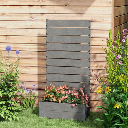 Garden Planter with Trellis and Drainage Gap 72x38x150cm - Dark Grey
