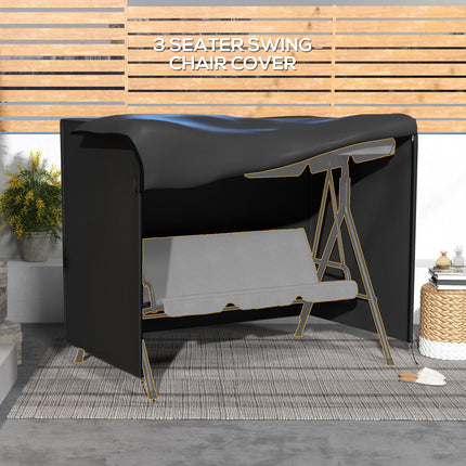 205 x 124cm Three-Seater Swing Chair Protective Cover Black