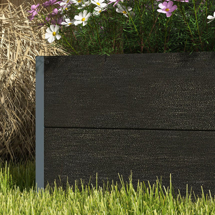 Garden Planter Box 34 x 69.5cm with Back Trellis - Black
