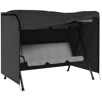 3 Seater Oxford Fabric Waterproof Patio Swing Chair Cover - Dark Grey