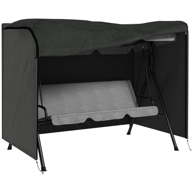 3 Seater Oxford Fabric Waterproof Patio Swing Chair Cover - Dark Grey