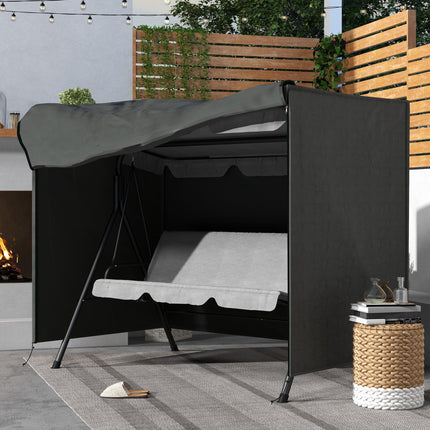 3 Seater Oxford Fabric Waterproof Patio Swing Chair Cover - Dark Grey