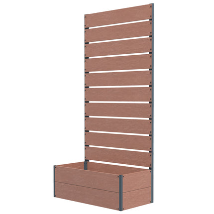 Freestanding Garden Planter with Trellis and Drainage Gap 150cm - Light Brown
