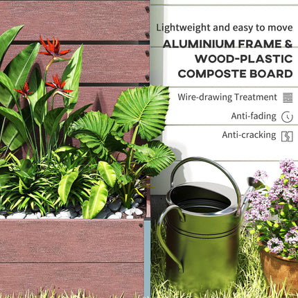 Freestanding Garden Planter with Trellis and Drainage Gap 150cm - Light Brown