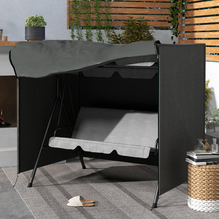 3 Seater Oxford Fabric Waterproof Patio Swing Chair Cover - Dark Grey
