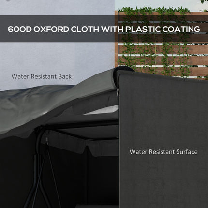 3 Seater Oxford Fabric Waterproof Patio Swing Chair Cover - Dark Grey