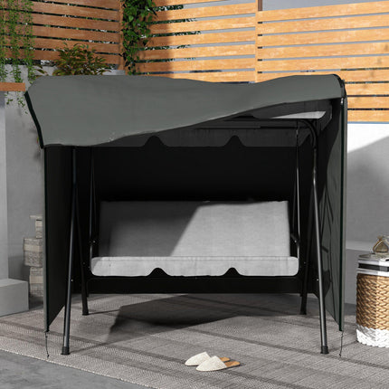 3 Seater Oxford Fabric Waterproof Patio Swing Chair Cover - Dark Grey
