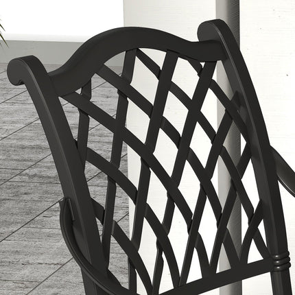 7 Piece Aluminium Patio Dining Set with Umbrella Hole - Black