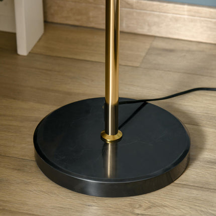 Modern Tall Floor Lamp with Dandelion Lampshade for Living Room - Gold Tone