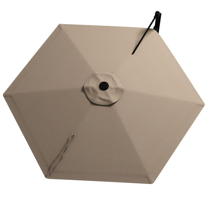 Wall Mounted Outdoor Parasol with 180° Rotatable Canopy - Khaki