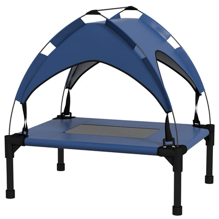 Cooling Raised Pet Bed for Mini Small Dogs with Breathable Mesh - Dark Blue
