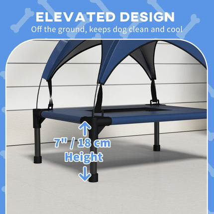Cooling Raised Pet Bed for Mini Small Dogs with Breathable Mesh - Dark Blue