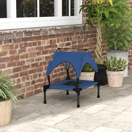 Cooling Raised Pet Bed for Mini Small Dogs with Breathable Mesh - Dark Blue