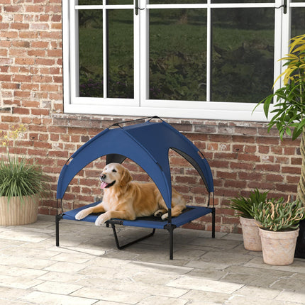 Cooling Raised Pet Bed with Washable Breathable Mesh for Medium & Large Dogs 91x76x89cm - Dark Blue
