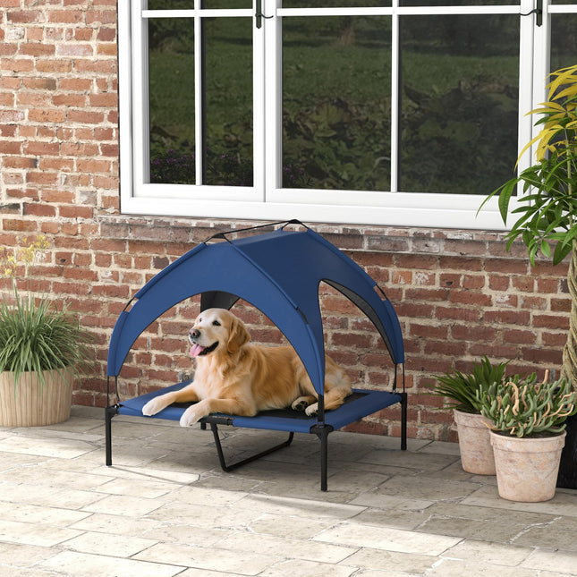 Cooling Raised Pet Bed with Washable Breathable Mesh for Medium & Large Dogs 91x76x89cm - Dark Blue