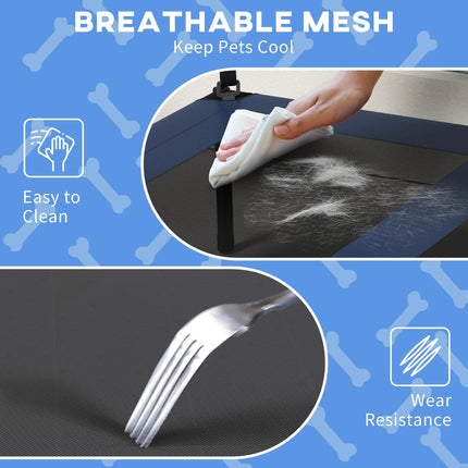 Cooling Raised Pet Bed with Washable Breathable Mesh for Medium & Large Dogs 91x76x89cm - Dark Blue