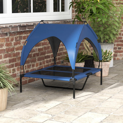Cooling Raised Pet Bed with Washable Breathable Mesh for Medium & Large Dogs 91x76x89cm - Dark Blue
