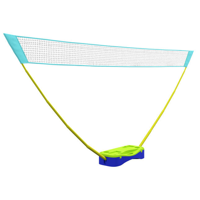 Portable Badminton and Volleyball Net Set with Rackets and Shuttlecocks - Black Blue Green