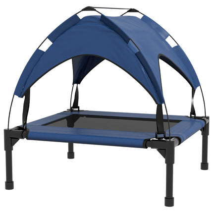 Cooling Raised Pet Bed for Small Medium Dogs with Washable Breathable Mesh - Dark Blue