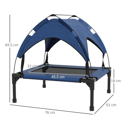 Cooling Raised Pet Bed for Small Medium Dogs with Washable Breathable Mesh - Dark Blue