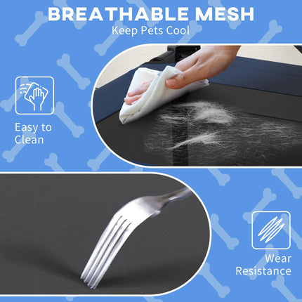 Cooling Raised Pet Bed for Small Medium Dogs with Washable Breathable Mesh - Dark Blue