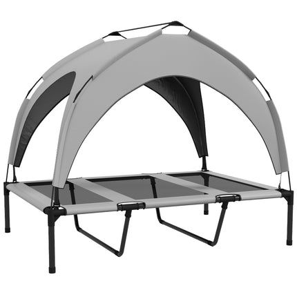 Cooling Raised Large Dog Bed with Breathable Mesh and Washable Cover - Light Grey