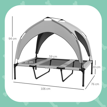 Cooling Raised Large Dog Bed with Breathable Mesh and Washable Cover - Light Grey