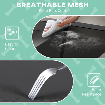 Cooling Raised Large Dog Bed with Breathable Mesh and Washable Cover - Light Grey
