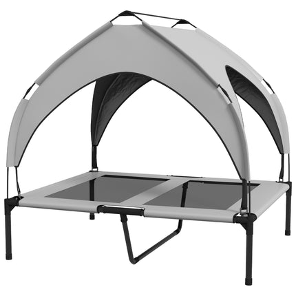 Cooling Raised Pet Bed for Medium & Large Dogs with Breathable Mesh - Light Grey