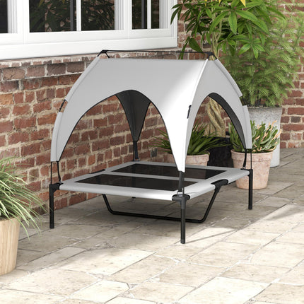 Cooling Raised Pet Bed for Medium & Large Dogs with Breathable Mesh - Light Grey