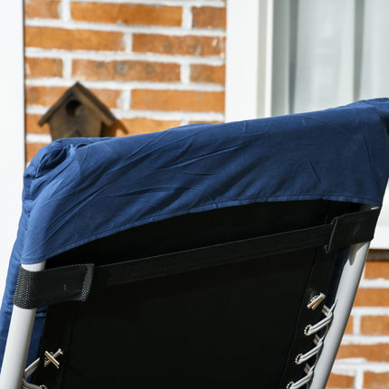 2pc Reclining Zero Gravity Folding Sun Loungers with Cushions - Blue