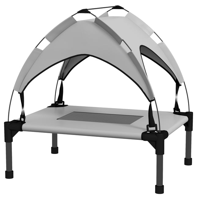Cooling Raised Pet Bed for Mini Small Dogs with Breathable Mesh - Light Grey