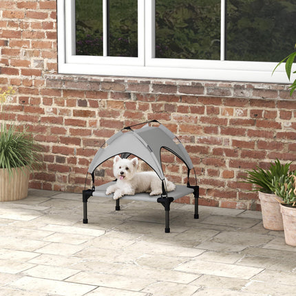 Cooling Raised Pet Bed for Mini Small Dogs with Breathable Mesh - Light Grey