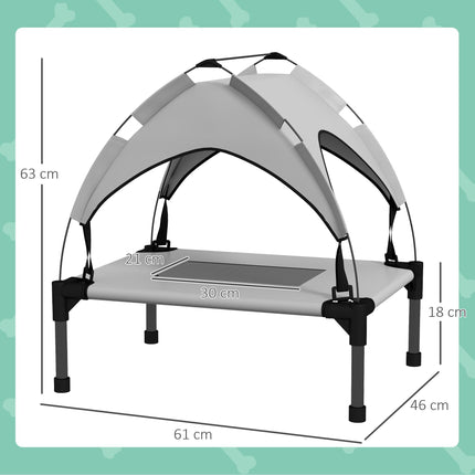 Cooling Raised Pet Bed for Mini Small Dogs with Breathable Mesh - Light Grey