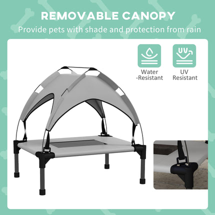 Cooling Raised Pet Bed for Mini Small Dogs with Breathable Mesh - Light Grey
