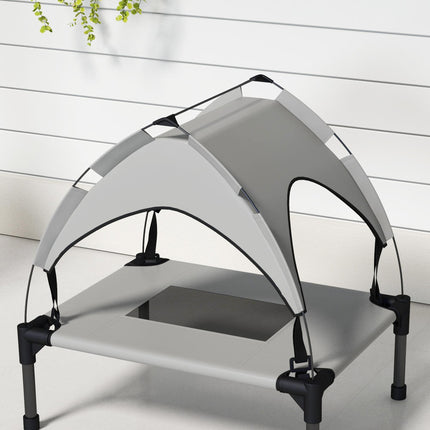 Cooling Raised Pet Bed for Mini Small Dogs with Breathable Mesh - Light Grey