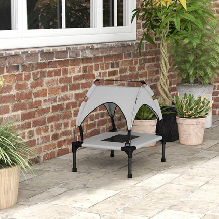 Cooling Raised Pet Bed for Mini Small Dogs with Breathable Mesh - Light Grey