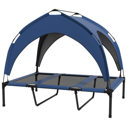 Cooling Raised Large Dog Bed with Breathable Mesh and Washable Cover - Dark Blue