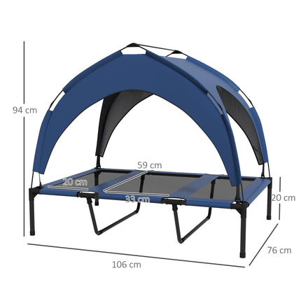 Cooling Raised Large Dog Bed with Breathable Mesh and Washable Cover - Dark Blue