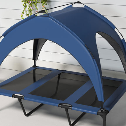 Cooling Raised Large Dog Bed with Breathable Mesh and Washable Cover - Dark Blue
