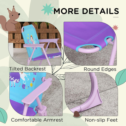 4 Piece Kids Fairy Picnic Table Set with Adjustable Parasol - Pink