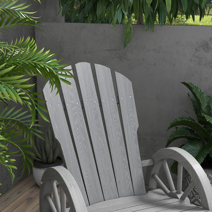 Wooden Adirondack Outdoor Reclining Rocking Chair - Grey