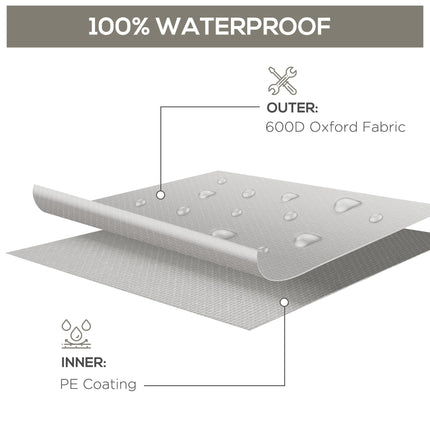 Waterproof Oxford Patio Set Cover 210x140x80 cm with Anti-UV Protection - Grey