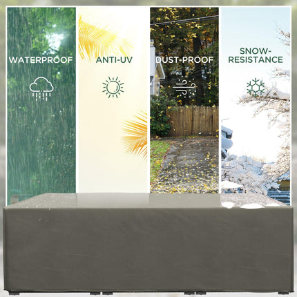 Waterproof Outdoor Garden Furniture Cover Set 222x155x67 cm - Grey