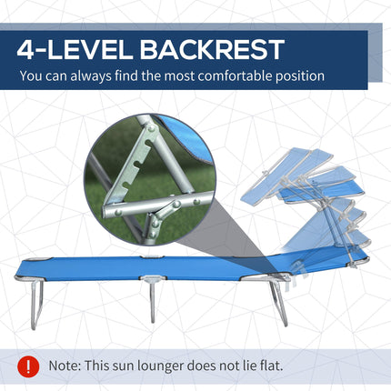 Adjustable Sun Lounger with Face Canopy - Bright Blue