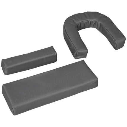 Outdoor Foldable Sun Lounger Set of 2 with 4-Level Adjustable Backrest, Pillow & Reading Hole - Dark Grey