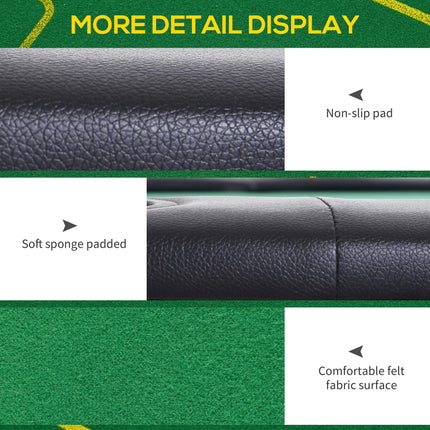 Foldable 10-Player Poker Mat with Cup Holders and Carry Bag - Green