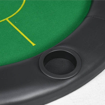 Foldable 10-Player Poker Mat with Cup Holders and Carry Bag - Green